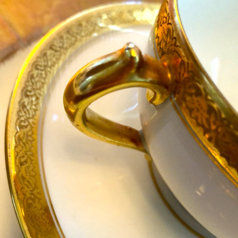 EUC- Nearly Pristine & Rare GDA France Haviland Limoges Calvados Teacup & Saucer - Picture 9 of 14